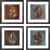 Framed 'New Leaf 4 Piece Framed Art Print Set' border=