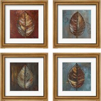 Framed 'New Leaf 4 Piece Framed Art Print Set' border=