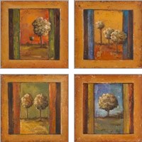 Framed 'Lonely Trees 4 Piece Art Print Set' border=
