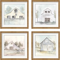Framed White Barn 4 Piece Framed Art Print Set