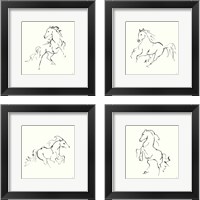 Framed Line Horse 4 Piece Framed Art Print Set