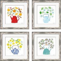 Framed 'Organic Tea  4 Piece Framed Art Print Set' border=