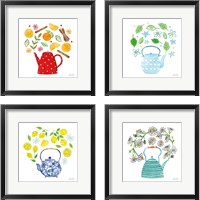 Framed 'Organic Tea  4 Piece Framed Art Print Set' border=