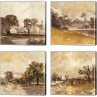 Framed Traditional Landscape 4 Piece Canvas Print Set