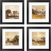 Framed 'Traditional Landscape 4 Piece Framed Art Print Set' border=