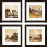 Framed 'Traditional Landscape 4 Piece Framed Art Print Set' border=