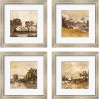 Framed Traditional Landscape 4 Piece Framed Art Print Set