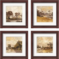 Framed 'Traditional Landscape 4 Piece Framed Art Print Set' border=