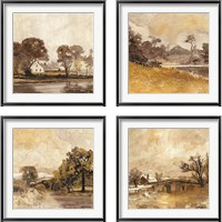 Framed Traditional Landscape 4 Piece Framed Art Print Set