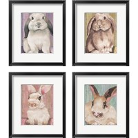 Framed 'Bunny  4 Piece Framed Art Print Set' border=