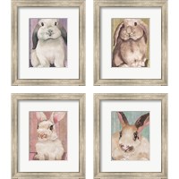 Framed 'Bunny  4 Piece Framed Art Print Set' border=