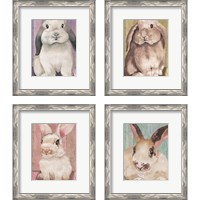 Framed 'Bunny  4 Piece Framed Art Print Set' border=