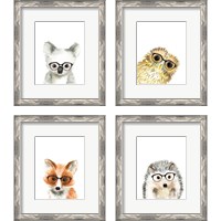 Framed Animal in Glasses 4 Piece Framed Art Print Set