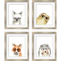 Framed Animal in Glasses 4 Piece Framed Art Print Set