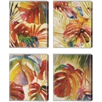 Framed 'Tropic Botanicals 4 Piece Canvas Print Set' border=