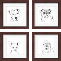 Framed Line Dog 4 Piece Framed Art Print Set