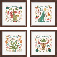 Framed 'Southwest Vibes 4 Piece Framed Art Print Set' border=