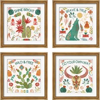 Framed 'Southwest Vibes 4 Piece Framed Art Print Set' border=