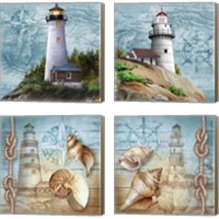 Framed Lighthouse 4 Piece Canvas Print Set