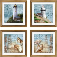 Framed Lighthouse 4 Piece Framed Art Print Set
