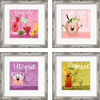 Framed Cartoon Cocktails 4 Piece Framed Art Print Set