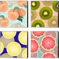 Framed Colorful Fruit 4 Piece Canvas Print Set