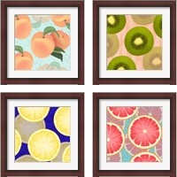 Framed 'Colorful Fruit 4 Piece Framed Art Print Set' border=