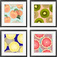 Framed 'Colorful Fruit 4 Piece Framed Art Print Set' border=