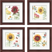 Framed Sunflower Splendor 4 Piece Framed Art Print Set