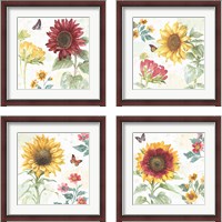 Framed Sunflower Splendor 4 Piece Framed Art Print Set