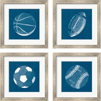 Framed Ball Four Blueprint 4 Piece Framed Art Print Set