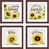 Framed Fall Sunflower Sentiment 4 Piece Framed Art Print Set