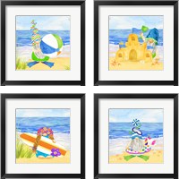 Framed 'Gnomes of Summer 4 Piece Framed Art Print Set' border=