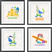 Framed 'Gnomes of Summer 4 Piece Framed Art Print Set' border=