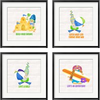 Framed 'Gnomes of Summer 4 Piece Framed Art Print Set' border=