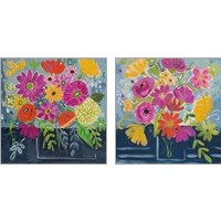 Framed 'Folk Floral 2 Piece Art Print Set' border=