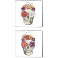 Framed 'Floral Skull 2 Piece Canvas Print Set' border=
