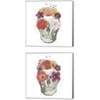 Framed Floral Skull 2 Piece Canvas Print Set