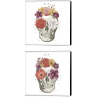 Framed 'Floral Skull 2 Piece Canvas Print Set' border=
