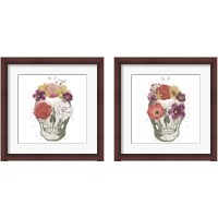 Framed Floral Skull 2 Piece Framed Art Print Set