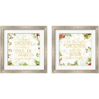 Framed Christmas Sentiments Gold 2 Piece Framed Art Print Set