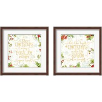 Framed Christmas Sentiments Gold 2 Piece Framed Art Print Set