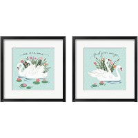 Framed Swan Lake Mint 2 Piece Framed Art Print Set