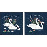 Framed 'Swan Lake 2 Piece Art Print Set' border=