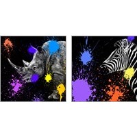 Framed 'Safari Colors Pop 2 Piece Art Print Set' border=