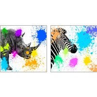 Framed 'Safari Colors Pop 2 Piece Art Print Set' border=
