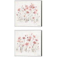 Framed Wildflowers Pink 2 Piece Canvas Print Set