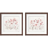 Framed 'Wildflowers Pink 2 Piece Framed Art Print Set' border=