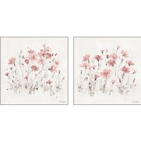 Framed 'Wildflowers Pink 2 Piece Art Print Set' border=