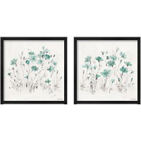 Framed Wildflowers Turquoise 2 Piece Framed Art Print Set
